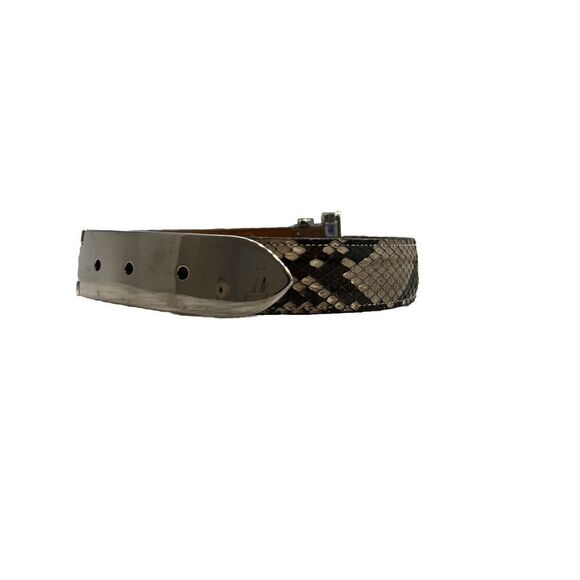 JOAN & DAVID Womans Belt GENUINE PYTHON Size Small Silver Buckle And End Tip - Picture 4 of 9